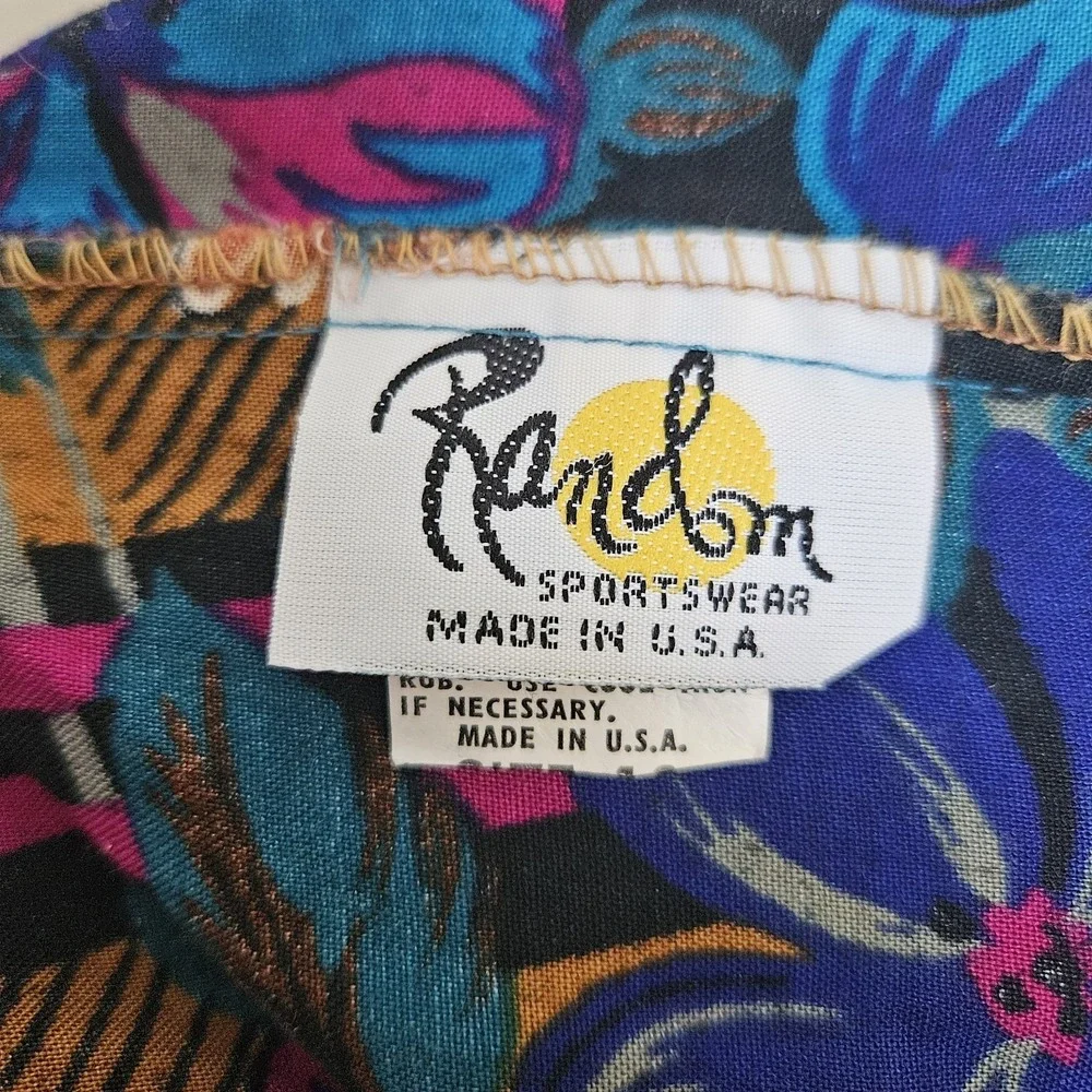 Vintage Random Sportswear Midi Floral Skirt Size 12 Elastic Waist Made In USA